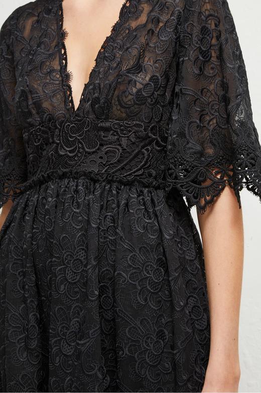 french connection 巴洛克风格v领蕾丝裙
