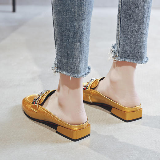 520阿么摩登金属扣乐福鞋拖鞋