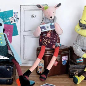 法国moulinroty茉兰若缇摇滚乐系列奥丽弗大鹿玩偶48厘米