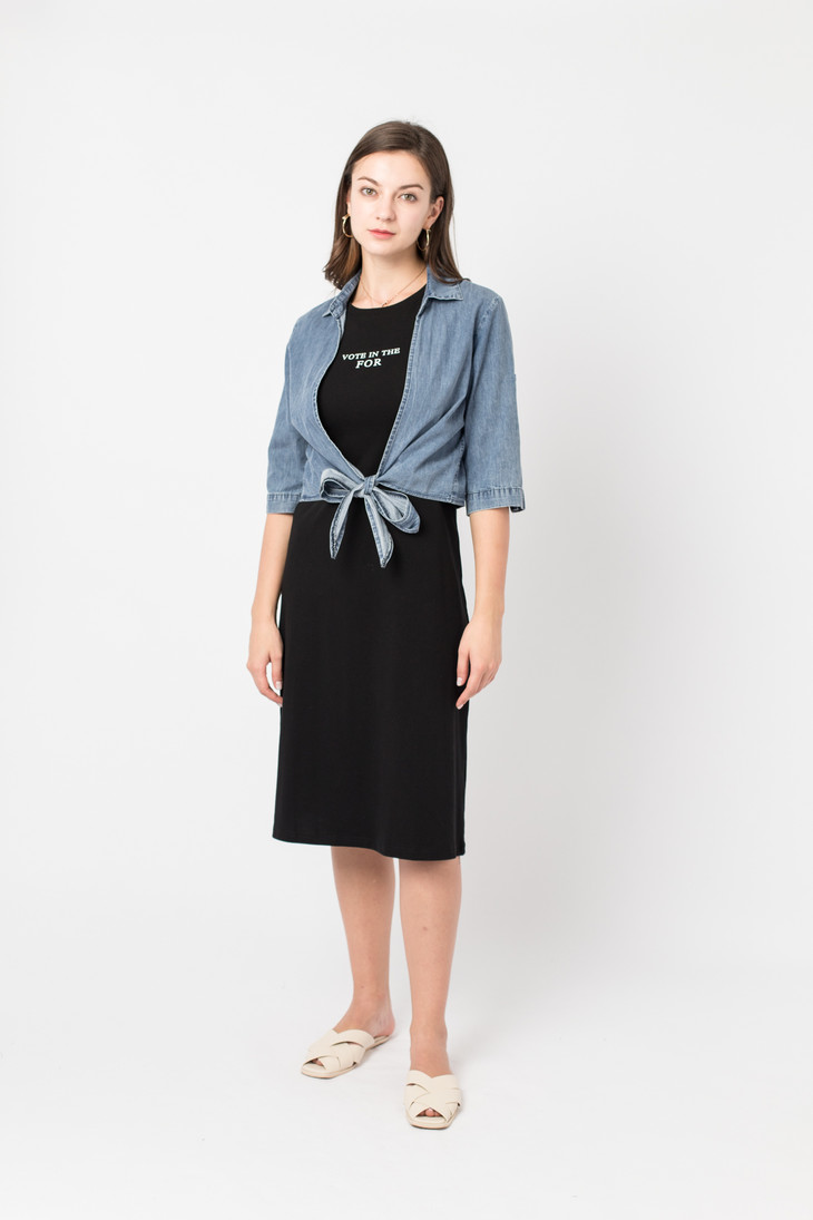 mag west唛希 2020新款牛仔小外套连衣裙两件套时尚潮款连衣裙套裙女