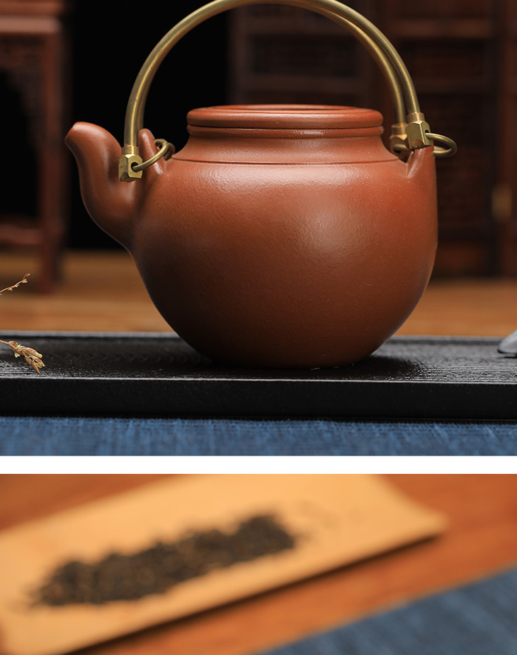 「大唐红」一粒珠提梁紫砂壶