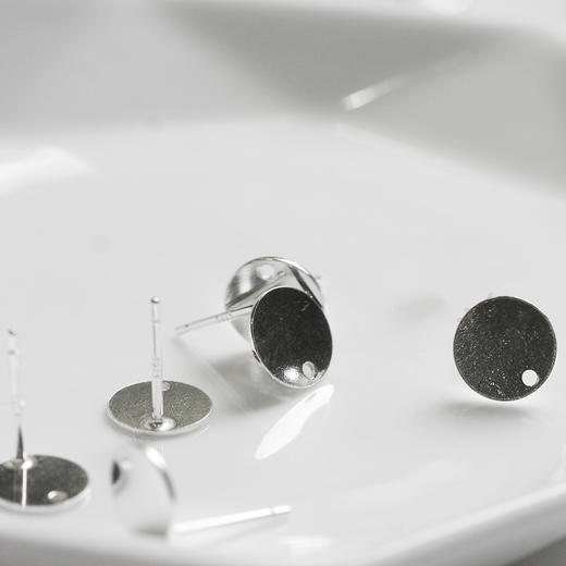 【上手】925纯银圆片耳钉（2个装） 商品图1