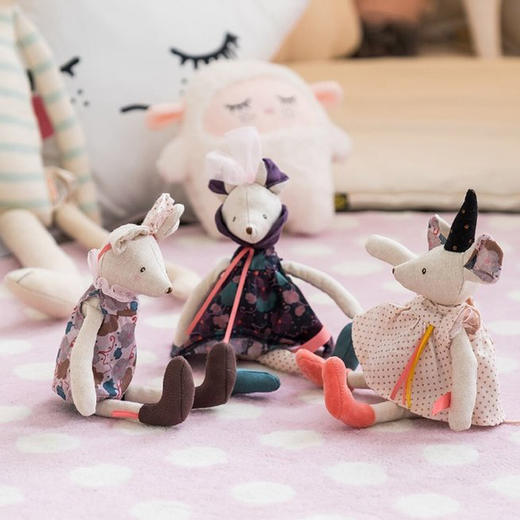 法国moulinroty茉兰若缇小时光系列迷小毛绒老鼠拉拉 商品图2