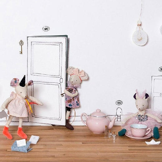 法国moulinroty茉兰若缇小时光系列迷小毛绒老鼠拉拉 商品图0