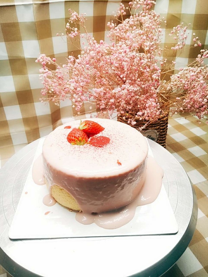 网红爆浆奶盖蛋糕 6英寸草莓爆浆|海盐奶盖二选一 进口动物奶油 好吃