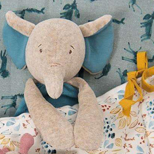 法国moulinroty茉兰若缇热带雨林系列安抚玩偶之大笨象贝加莫特 商品图0