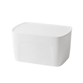 可叠加收纳箱-中号白色
