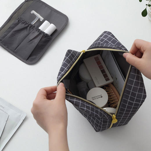 方形双层化妆包黑色 商品图0