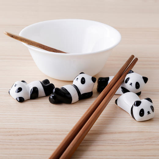 【熊猫筷架4件套】熊猫萌物筷架筷枕餐厅创意个性筷子公架可爱卡通熊猫筷托 商品图2