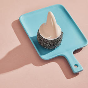 鲨鱼造型-钢丝球锅刷（北欧粉）