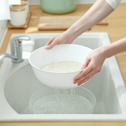 圆形双层沥水篮（白色） 商品图0