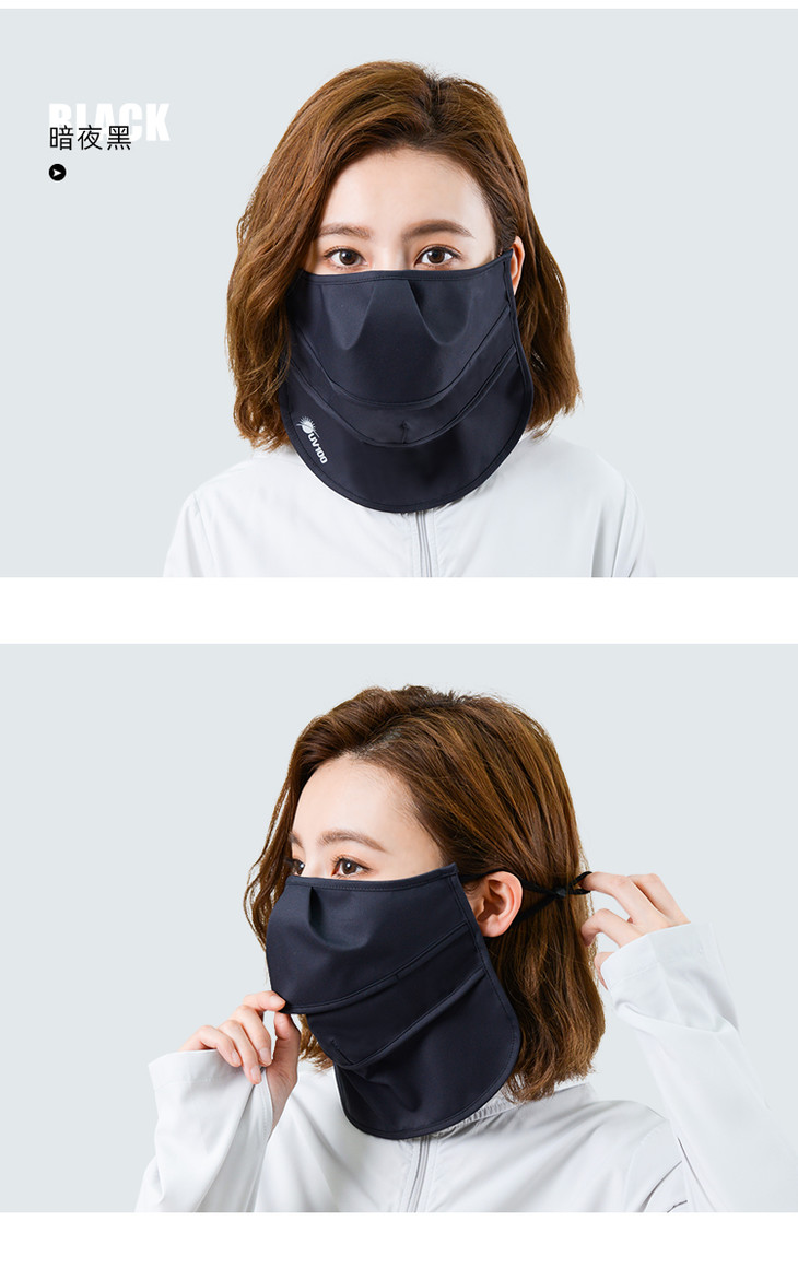 uv100口罩男女夏防晒挂耳式防紫外线户外透气护颈遮全脸面罩20352
