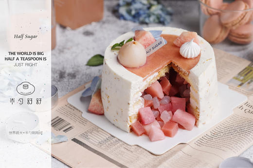 光与蜜桃-桂花蜜桃藏心蛋糕 商品图3