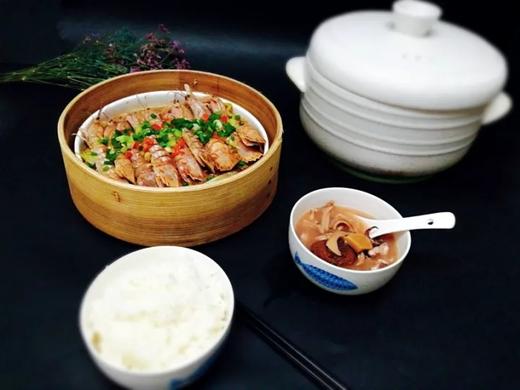 皮皮虾蒸白菜+红菇目鱼猪肚汤 商品图0