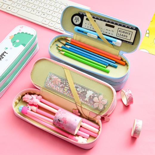 【文具】*创意韩版笔盒简约ins双层大容量帆布笔袋男女学生文具盒