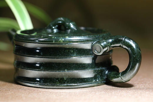 和田玉（青玉）玉壶--竹节圆壶（宋鸣放6686）135.27g 商品图3