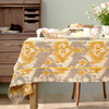 方桌布欧式田园餐桌布芥黄如意棉麻桌布 商品缩略图0