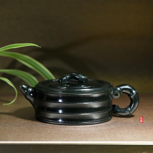 和田玉（青玉）玉壶--竹节圆壶（宋鸣放6692）142.63g 商品图0