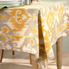 方桌布欧式田园餐桌布芥黄如意棉麻桌布 商品缩略图3