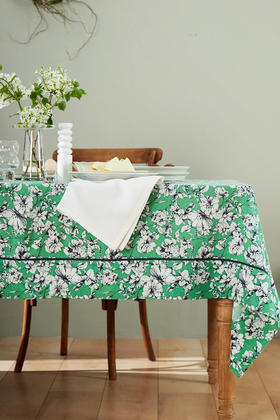 方桌布欧式田园餐桌布水绿玛格特亚麻桌布