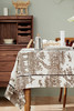 方桌布欧式田园餐桌布白描棉麻桌布 商品缩略图0