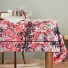 方桌布欧式田园餐桌布水墨月光花棉麻桌布 商品缩略图1