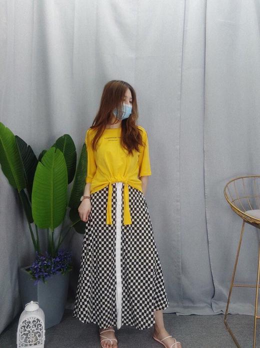 下女打板格仔半身裙7732 商品图0