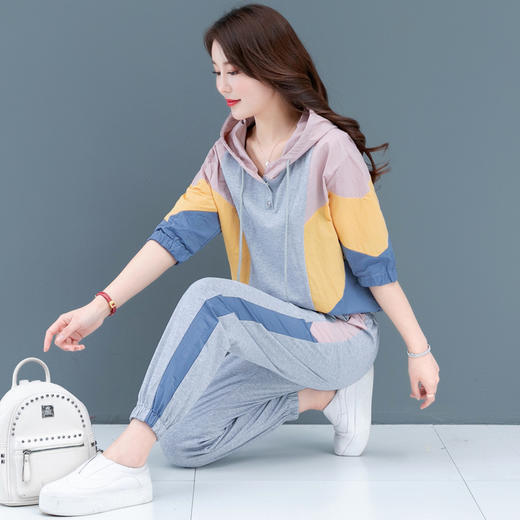 ahm-xln073 夏季新款韩版宽松运动休闲卫衣套装时尚两件套女装潮