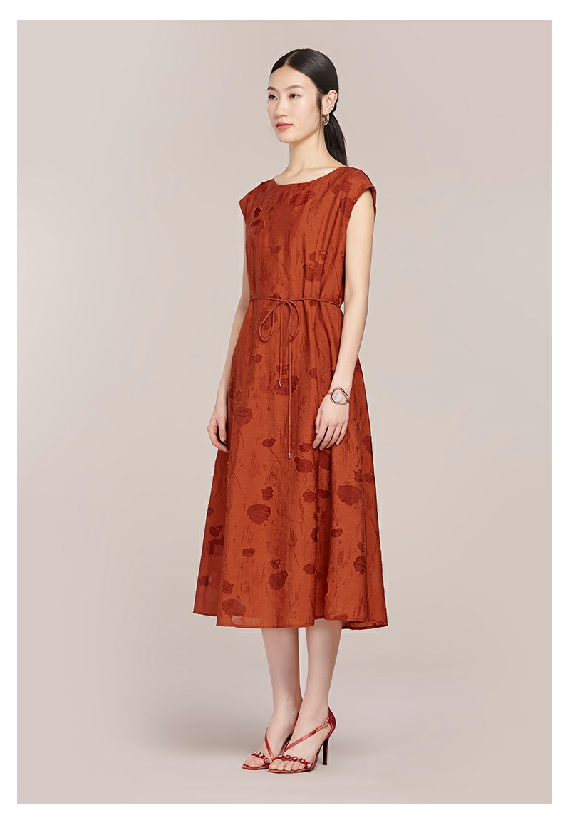 菲姿/feizi 花语嫣然小盖袖设计连衣裙0b4j7