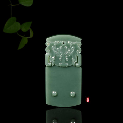 和田玉（青玉）挂件--兽面玉牌 40.06g 商品图2