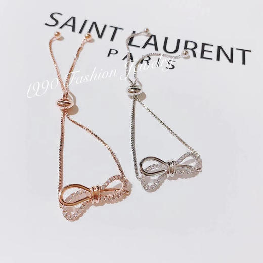 韩国设计师蝴蝶结可调节手链 商品图0