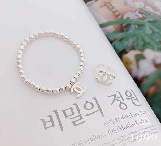 韩国设计师纯银香奈儿开口戒指 商品图0