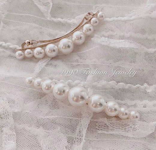 韩国ins珍珠发夹一字发卡 商品图1