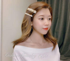 韩国ins珍珠编织刘海一字夹