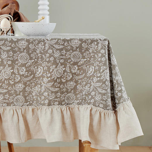 方桌布欧式田园餐桌布素然亚麻桌布 商品图0