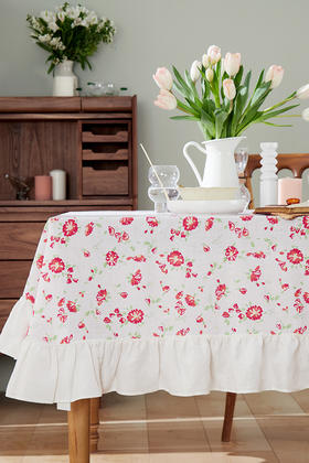 方桌布欧式田园餐桌布静若粉桌布