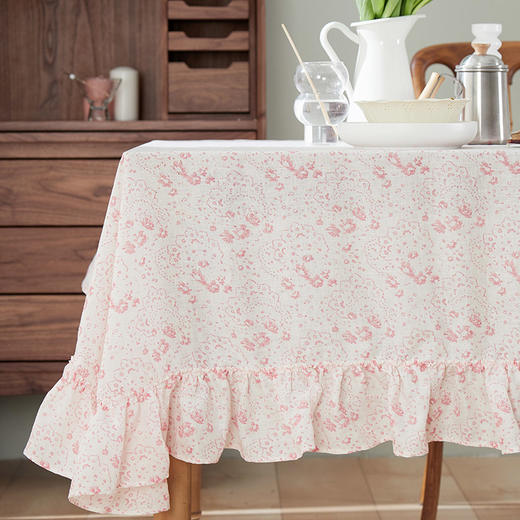 方桌布欧式田园餐桌布粉蓝清新碎花桌布 商品图2