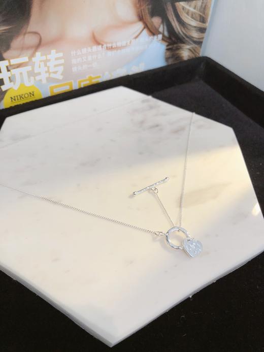 韩国设计师鎏金爱心环扣项链 商品图0