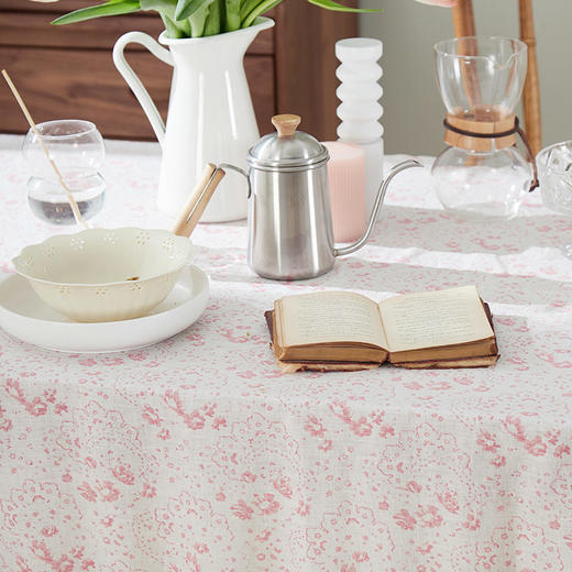 方桌布欧式田园餐桌布粉蓝清新碎花桌布 商品图4