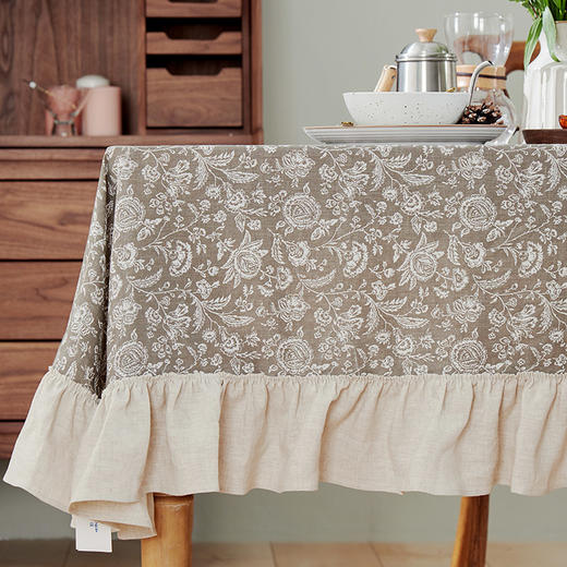 方桌布欧式田园餐桌布素然亚麻桌布 商品图1