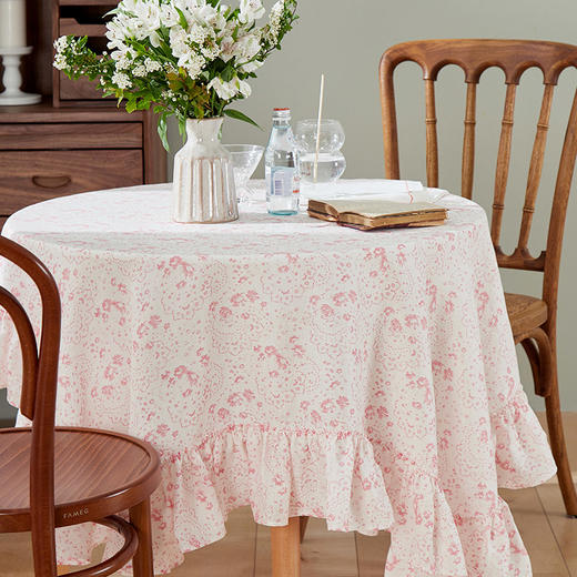 方桌布欧式田园餐桌布粉蓝清新碎花桌布 商品图1