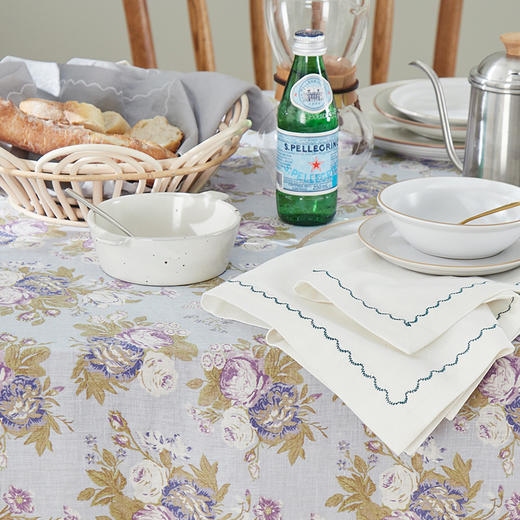 方桌布欧式田园餐桌布法式玫瑰亚麻桌布 商品图3