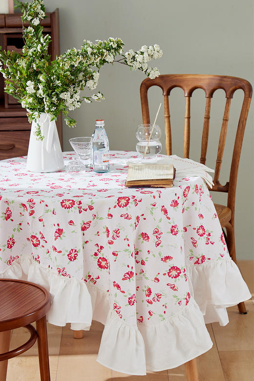 方桌布欧式田园餐桌布静若粉桌布 商品图1