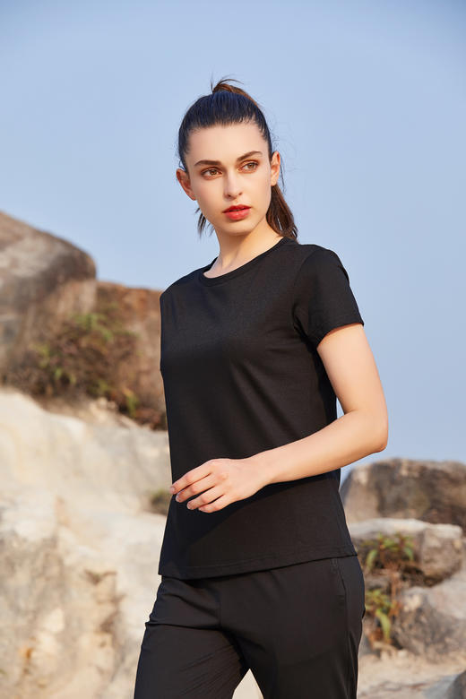 丝光棉T恤百搭纯色情侣款短袖T恤SZ3653/SZ2610 商品图1