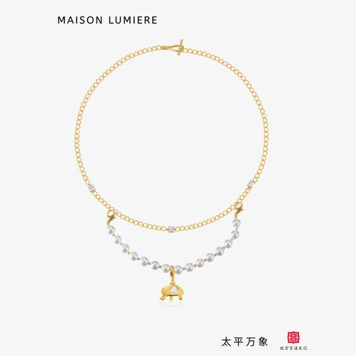太平万象珍珠项链 金色 商品图0