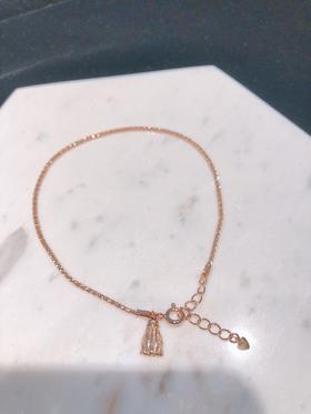 韩国设计师玫瑰金流苏脚链
