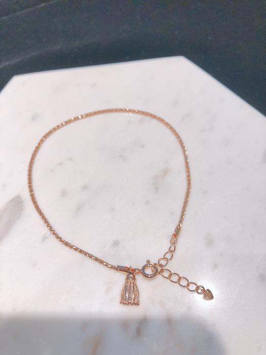 韩国设计师玫瑰金流苏脚链 商品图0