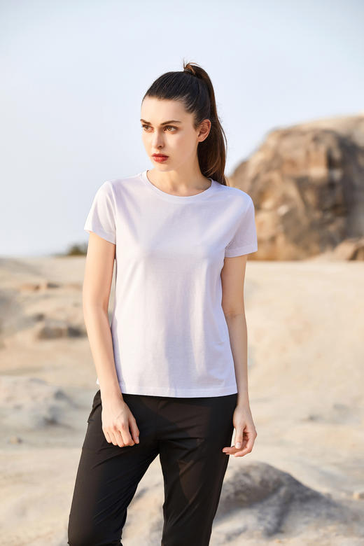 丝光棉T恤百搭纯色情侣款短袖T恤SZ3653/SZ2610 商品图2