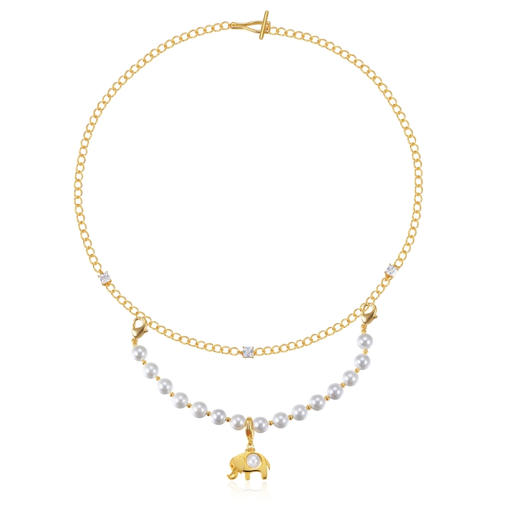 太平万象珍珠项链 金色 商品图4