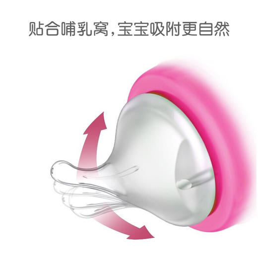 贝亲双把手自然实感宽口径PPSU塑料彩绘奶瓶330mL（粉色）-LL号奶嘴AA171 商品图1